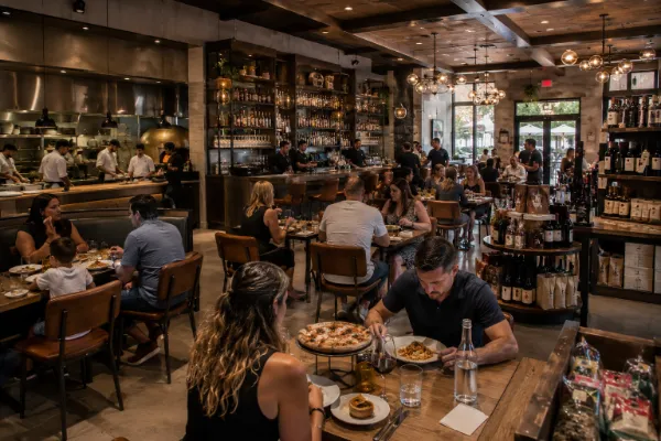 Diners enjoy Italian food and wine inside AMARI at UnCommons in Las Vegas.