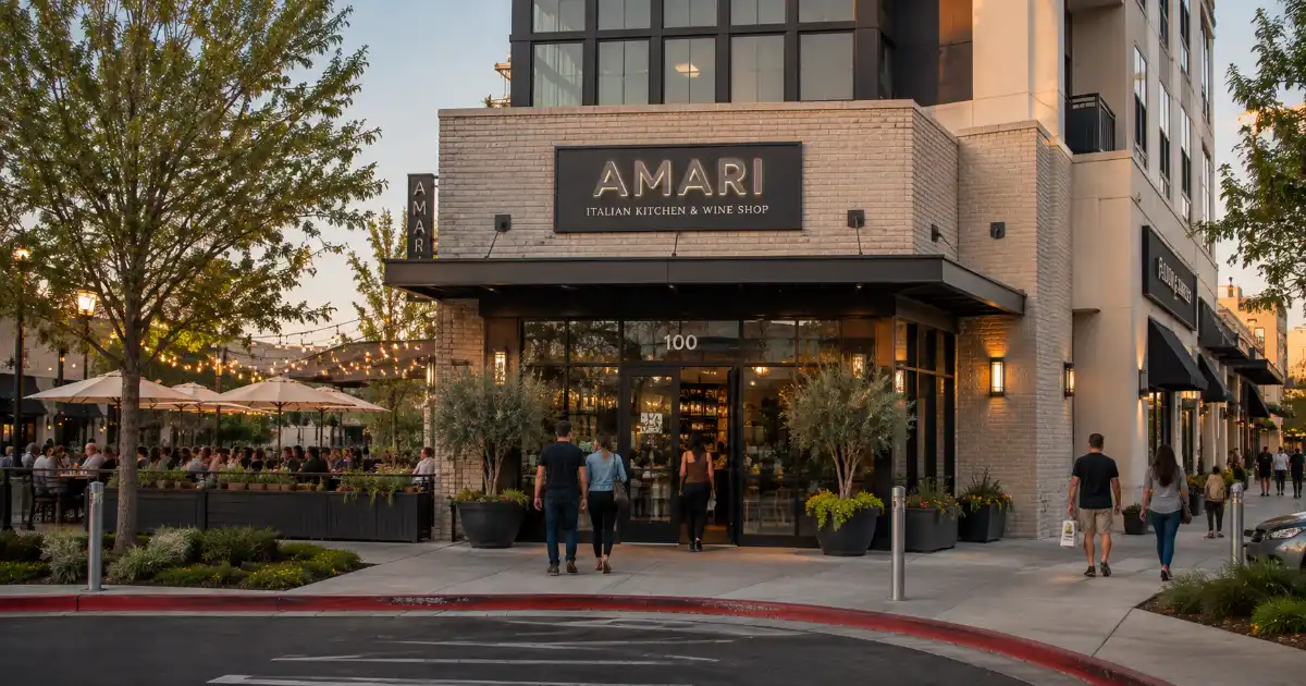 Guests arrive at AMARI Italian Kitchen & Wine Shop at UnCommons in Las Vegas.