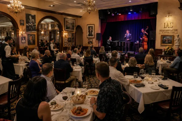 Guests enjoy Italian dining and live lounge music inside the Italian American Club of Southern Nevada in Las Vegas.