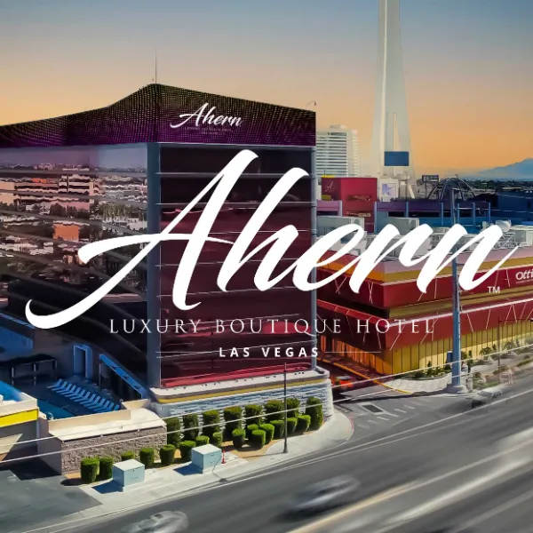 An exterior view of the Ahern Hotel in Las Vegas