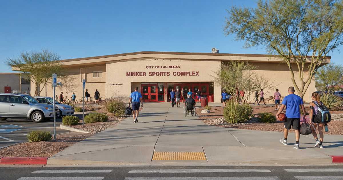 Athletes arrive at the City of Las Vegas Chuck Minker Sports Complex on North Mojave Road.