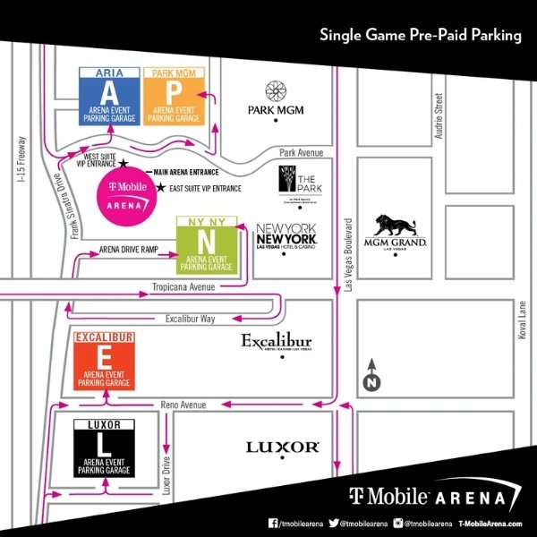 T-Mobile Arena Pre Paid Parking MAP