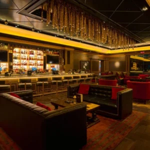This is the cigar bar and lounge inside Eight Lounge at Resorts World Las Vegas
