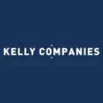 A blue and white logo for Kelly Companies Restaurants