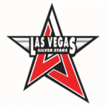 Las Vegas Silver Stars logo with stylized five-pointed star and bold white text on black and red design