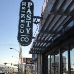 Cornish Pasty Co in Downtown Las Vegas Arts District with vertical signage and modern exterior—popular First Friday food stop