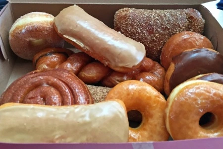 vegan donuts and pastries including glazed chocolate cinnamon and filled varieties from vegan donuts bakery in las vegas