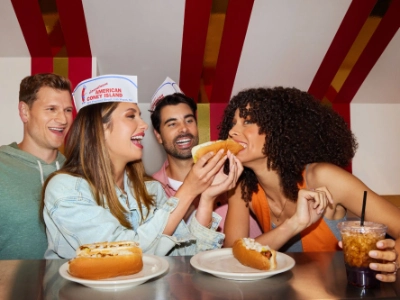 american coney island chili dog with mustard and onions