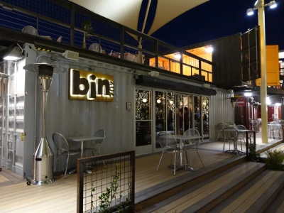 wine and cheese at bin 702 container park