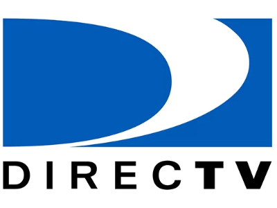 a blue white and black image of the directv logo