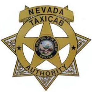 official badge of nevada taxicab authority featuring gold star and state seal representing regulatory oversight of taxi services in las vegas and statewide