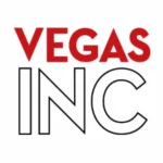 red white and black logo for Vegas inc magazine