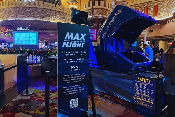 MAX FLIGHT Simulator Pod At Excalibur Las Vegas