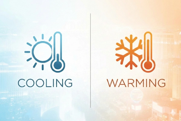 Cooling stations and warming stations in Las Vegas during extreme heat or cold.