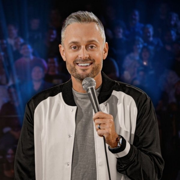 Nate Bargatze Comedy Show in Las Vegas Photo of Comedian holding a mic at a show