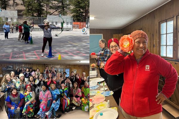 Women of the wild collage of images of women at past camps