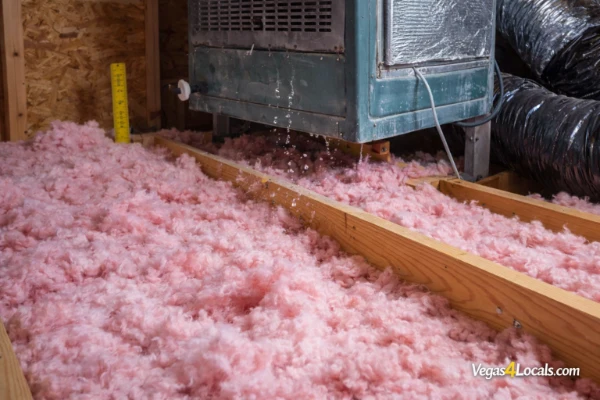 Las Vegas Valley attic insulation and ductwork showing why sealing and insulation upgrades improve cooling efficiency