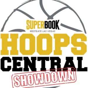 Promotional graphic for Hoops Central Showdown contest at Westgate Las Vegas SuperBook