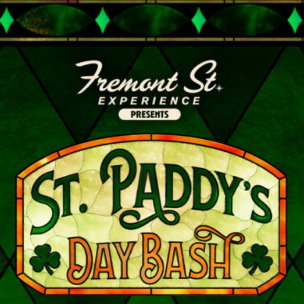Promotional poster for the St. Paddy’s Day Bash at Fremont Street Experience