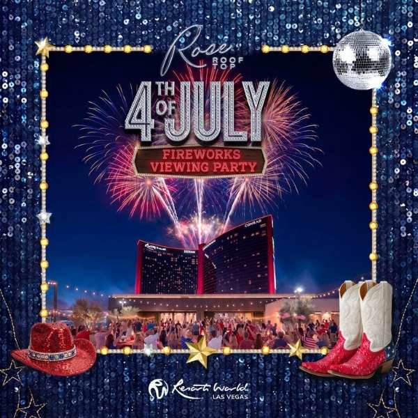 Rose Rooftop Bar at Resorts World Las Vegas Firework Viewing Party promo image