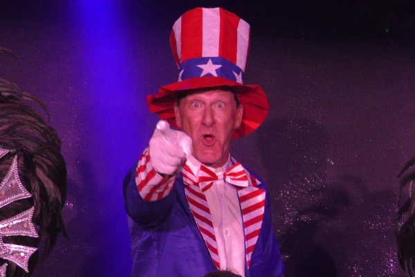 America The Show Las Vegas show at Alexis Park Resort – patriotic cast posing on stage