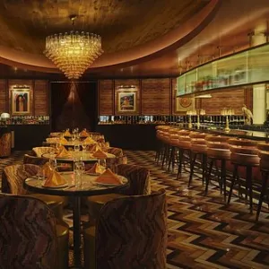 The interior bar area at Caramella Italian Restaurant