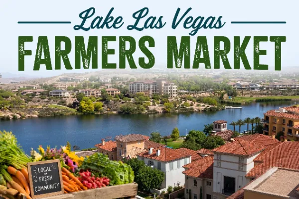 A view of Lake Las Vegas and The Village where a farmers market is being held