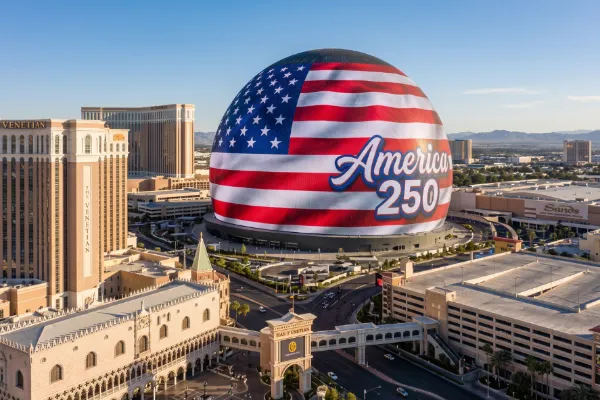 Sphere Las Vegas during America 250 Fourth of July weekend