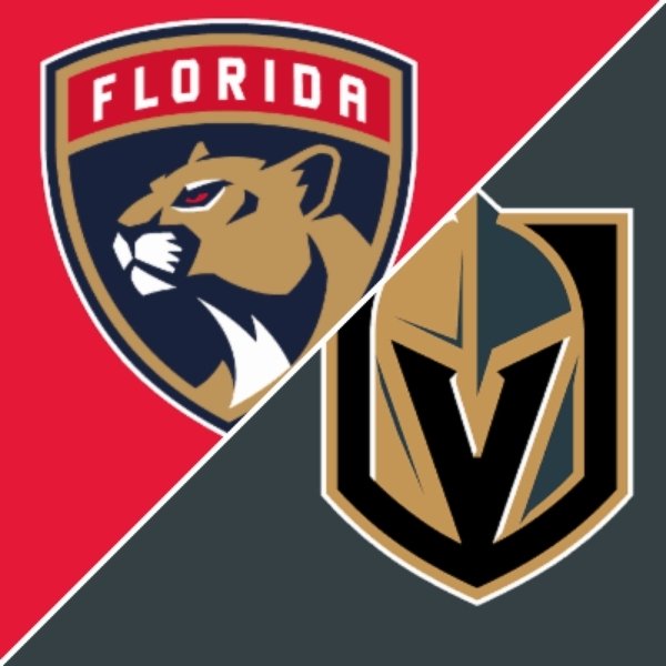 Florida Panthers vs VGK. Vegas Golden Knights players competing during an NHL game at T-Mobile Arena in Las Vegas.
