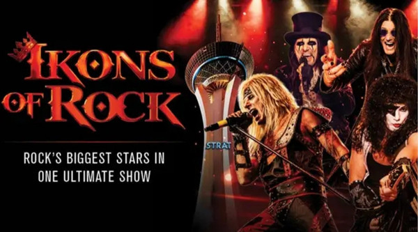 Ikons of Rock tribute performers recreate legendary rock stars at The STRAT Theater in Las Vegas.