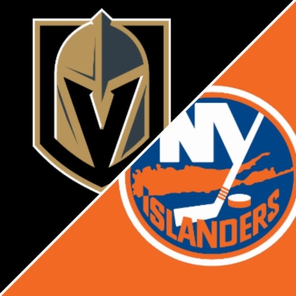 Vegas Golden Knights players competing during an NHL game at T-Mobile Arena in Las Vegas. New York Islanders vs VGK.