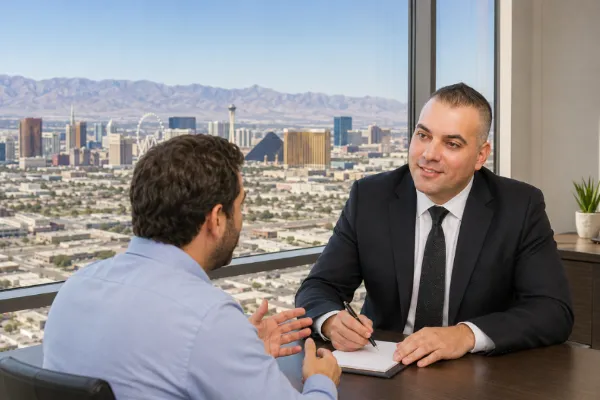 David Kohlmeier of The Problem Solver listening to a client during a Las Vegas legal referral consultation