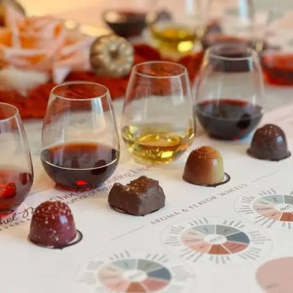 Chocolate and wine tasting pairings at Ethel M Chocolates