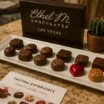 Guests sample handcrafted chocolates during an Ethel M Chocolate Tasting Experience in Las Vegas.