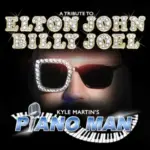Elton John & Billy Joel tribute artist wearing Elton John-style glasses.