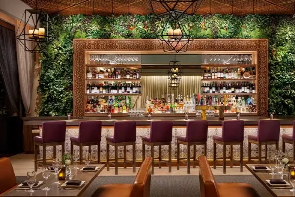 Wine bar and dining room at La Cave in Wynn Las Vegas