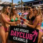 Guests enjoy VIP entry, pool parties, and nightlife during a Las Vegas Dayclub Crawl featuring top Strip dayclubs.