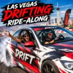 A professional drift driver takes a guest on a high-speed drifting ride-along experience at a Las Vegas race track.