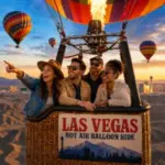 Guests enjoy a sunrise hot air balloon ride with panoramic views of the Las Vegas Valley and surrounding desert.