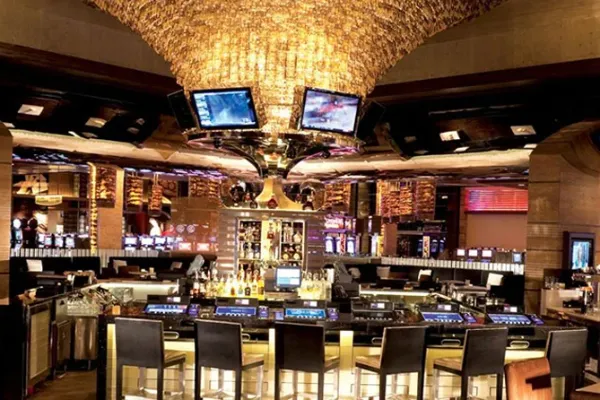 Contemporary M Bar lounge in the center of M Resort casino