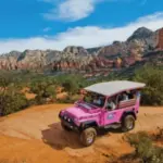 Pink Jeep tour overlooking Red Rock Canyon.
