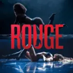 ROUGE promotional image with two dancers in black outfits against a smoky blue background.