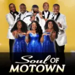 Soul of Motown cast in blue-and-white costumes.