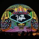 Colorful Sphere graphic with a Welcome to Las Vegas logo.