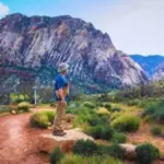 A hiker at Spring Mountain Ranch State Park near Las Vegas.