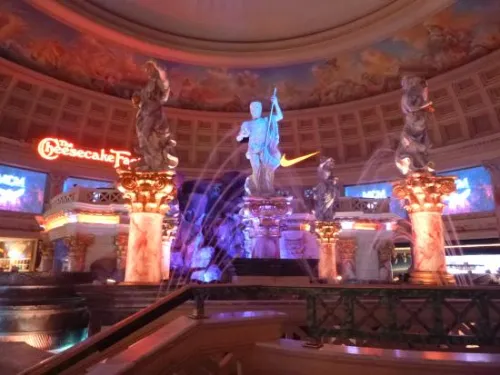 Animatronic characters performing during the free Fall of Atlantis Show at The Forum Shops