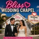 Couple celebrating at Bliss Wedding Chapel in Downtown Las Vegas