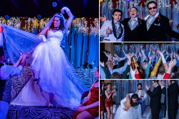 Wedding guests dining, dancing, and interacting with the cast during Tony n' Tina's Wedding in Las Vegas