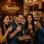 Guests sampling handcrafted chocolates during a guided Las Vegas Chocolate Tour