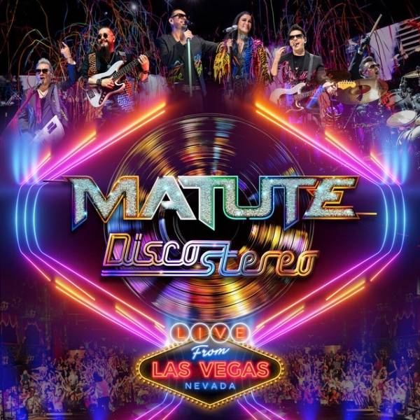 Mexican pop-rock band Matute performing its energetic 1980s-inspired concert at The Venetian Theatre in Las Vegas.